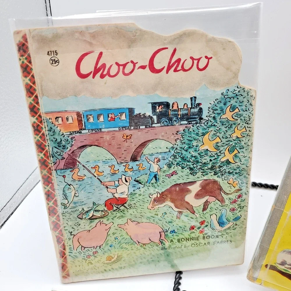 Vintage Bonnie Books Lot of 4 Peek A Boo Ladybug Choo Choo Fire Engine Childrens